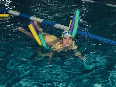 a child in a pool