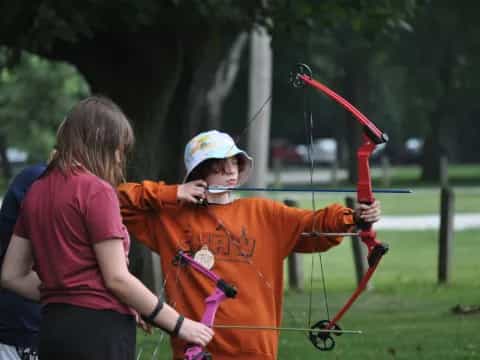 a person shooting a bow