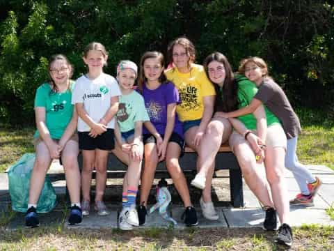 a group of girls posing for a photo