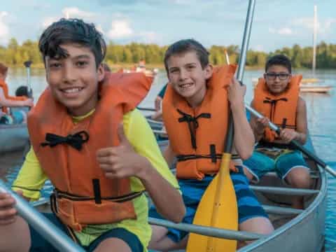 a group of people in a boat