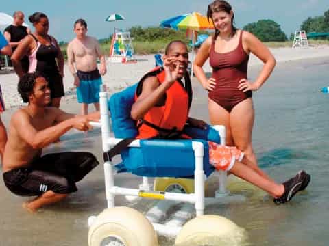 a group of people on a boat