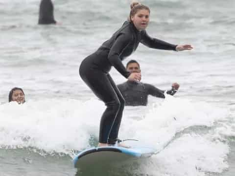 a person riding a surfboard