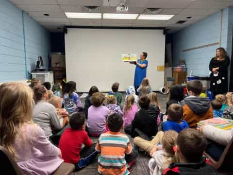 a person teaching a class