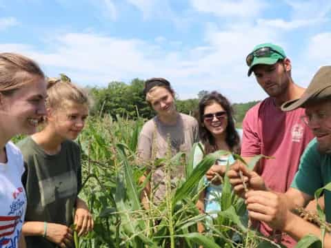 a group of people in a field