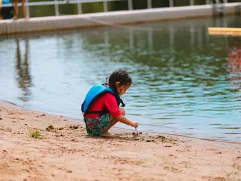 a girl playing in the water