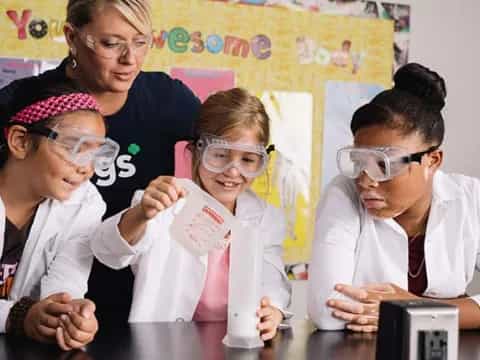 a group of people wearing goggles