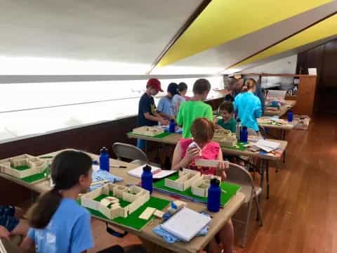 a group of people in a classroom