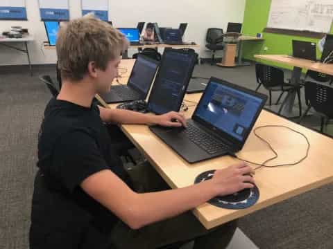 a person using a laptop