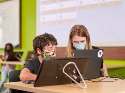 a group of students in a classroom