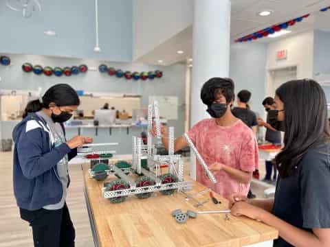 a group of people playing a game