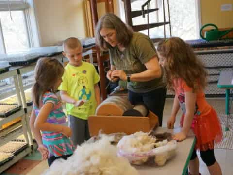 a person and children in a room