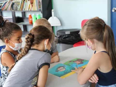 a few young girls painting