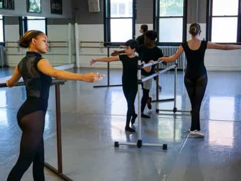 a group of people exercising