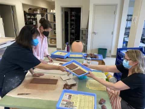 a group of women playing a game