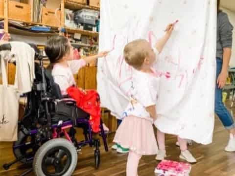 a person painting a picture