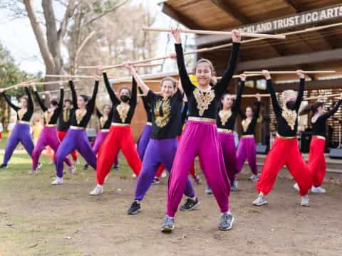 a group of people dancing
