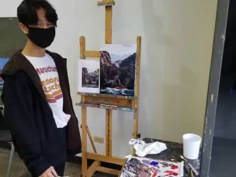 a person wearing a mask