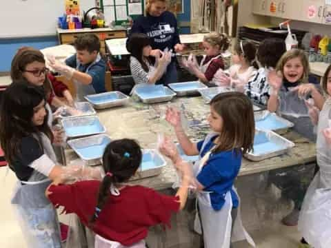 a group of children in a classroom