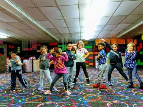 a group of people dancing