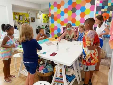 a group of children in a room