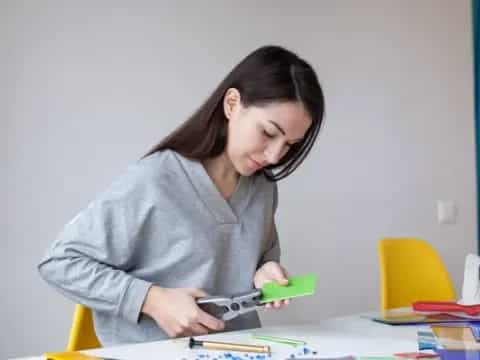 a woman looking at a phone