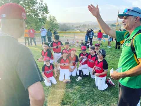 a group of children in a field