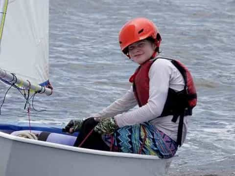 a person sailing on a boat