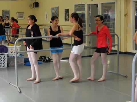 a group of women in a gym