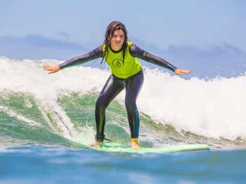 a man surfing on the waves