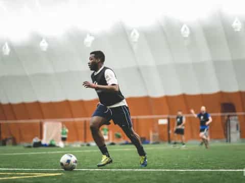 a person playing football