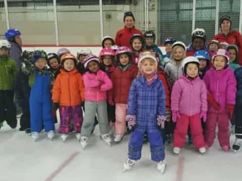 a group of children in ice