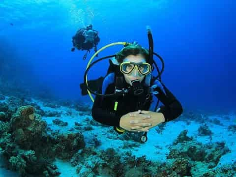 a scuba diver under water