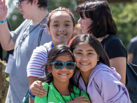 a group of children smiling