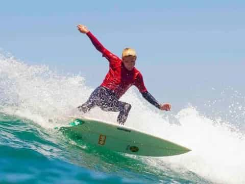 a man surfing on a wave