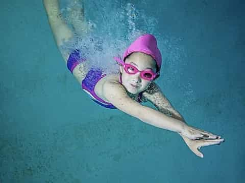 a man swimming underwater