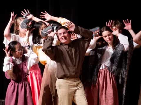 a group of people dancing