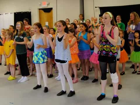 a group of people dancing