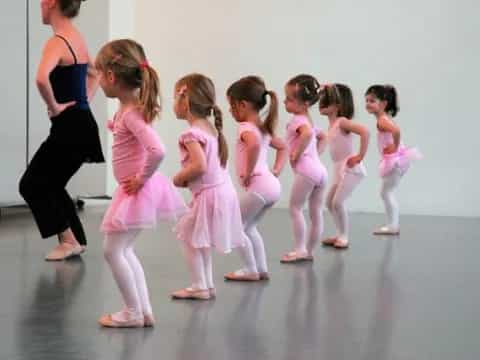 a group of girls in a line