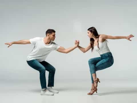 a man and a woman dancing