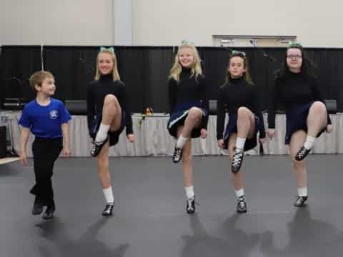 a group of girls in a gym