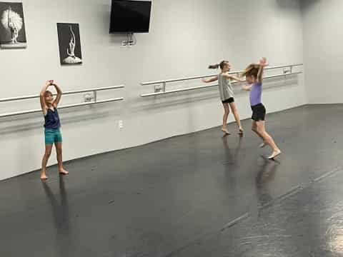 a group of girls in a gym