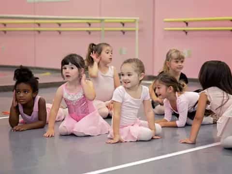 a group of girls in a gym
