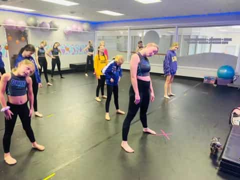 a group of people dancing