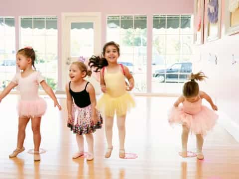 a group of girls dancing