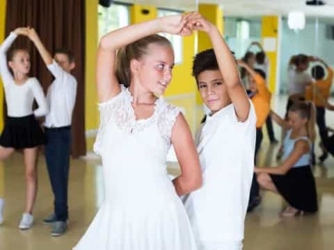 a group of people dancing