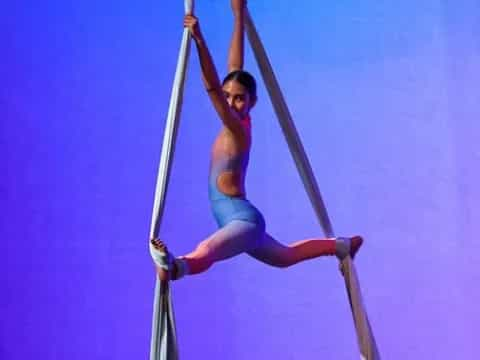 a woman performing gymnastics