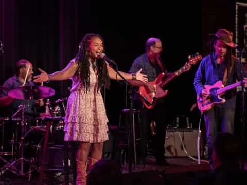 a group of people on a stage