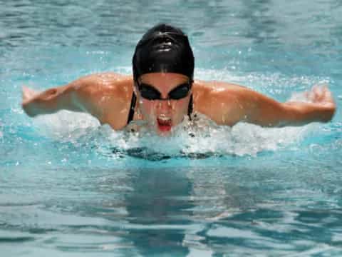 a person swimming in water