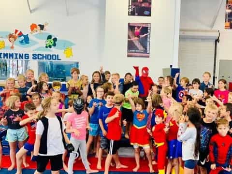 a group of children in a gym