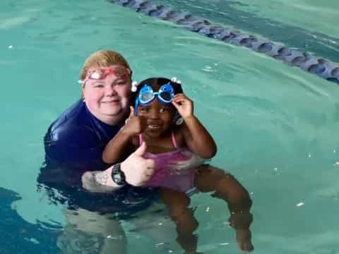 a man and a woman in a pool